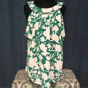 Market & Spruce Green Tie Front Sleeveless Blouse
